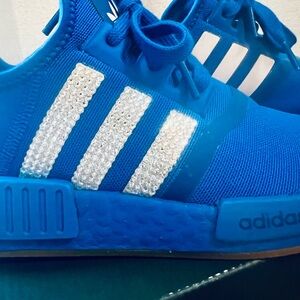 Swarovski Crystal Adidas Blue Sneakers